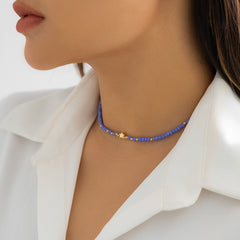 Blue Howlite & 18K Gold-Plated Star Beaded Choker Necklace