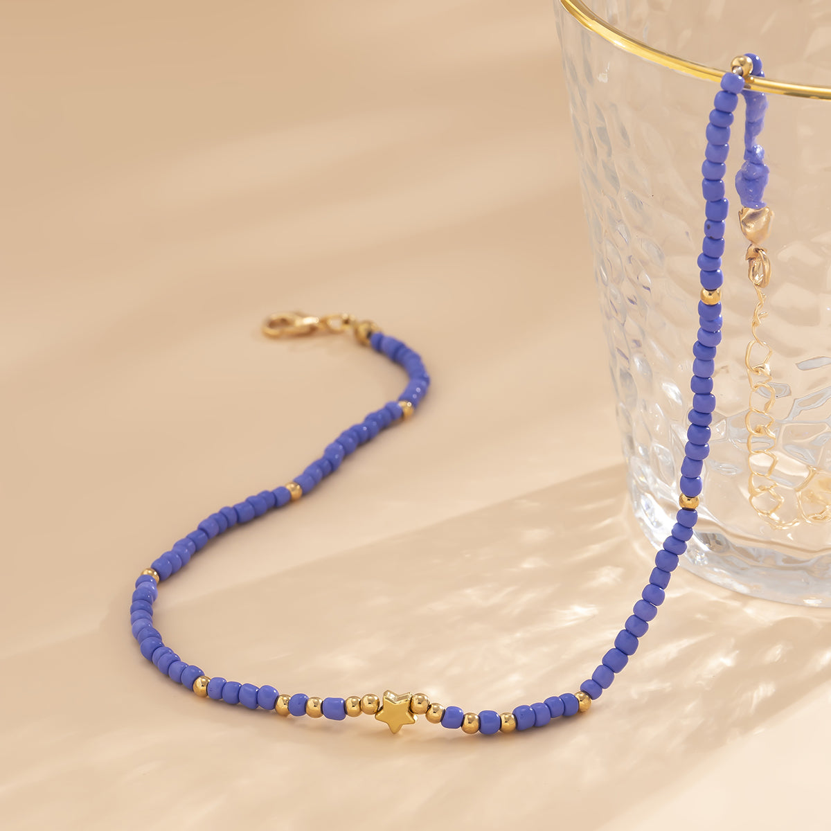 Blue Howlite & 18K Gold-Plated Star Beaded Choker Necklace