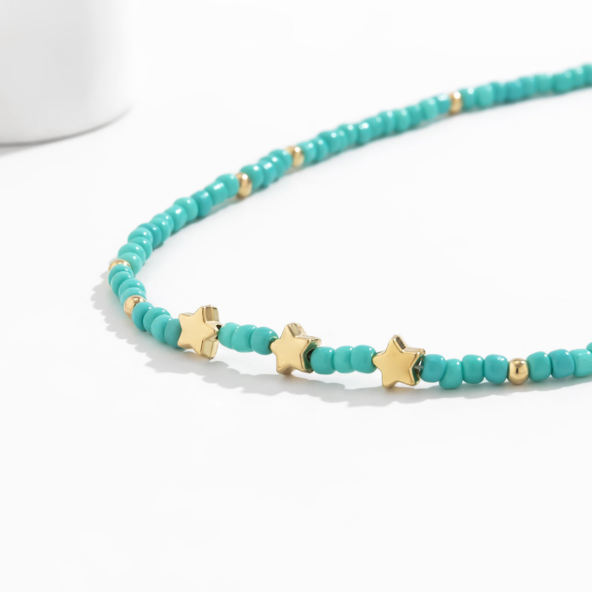 Green Howlite & 18K Gold-Plated Star Beaded Choker Necklace