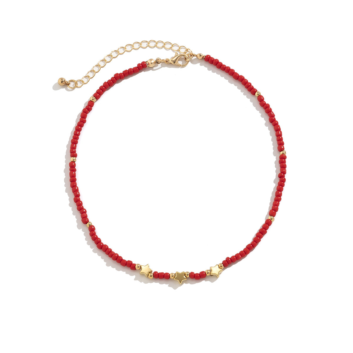 Red Howlite & 18K Gold-Plated Star Beaded Pendant Necklace