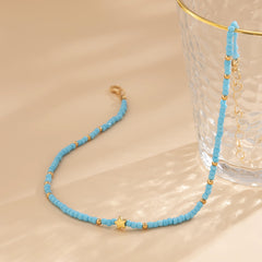 Sky Blue Howlite & 18K Gold-Plated Star Beaded Choker Necklace