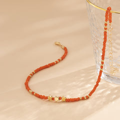 Tangerine Howlite & 18K Gold-Plated Star Beaded Choker Necklace