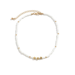 White Howlite & 18K Gold-Plated Star Beaded Pendant Necklace