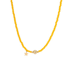 Orange Acrylic & 18K Gold-Plated Star Beaded Choker Necklace