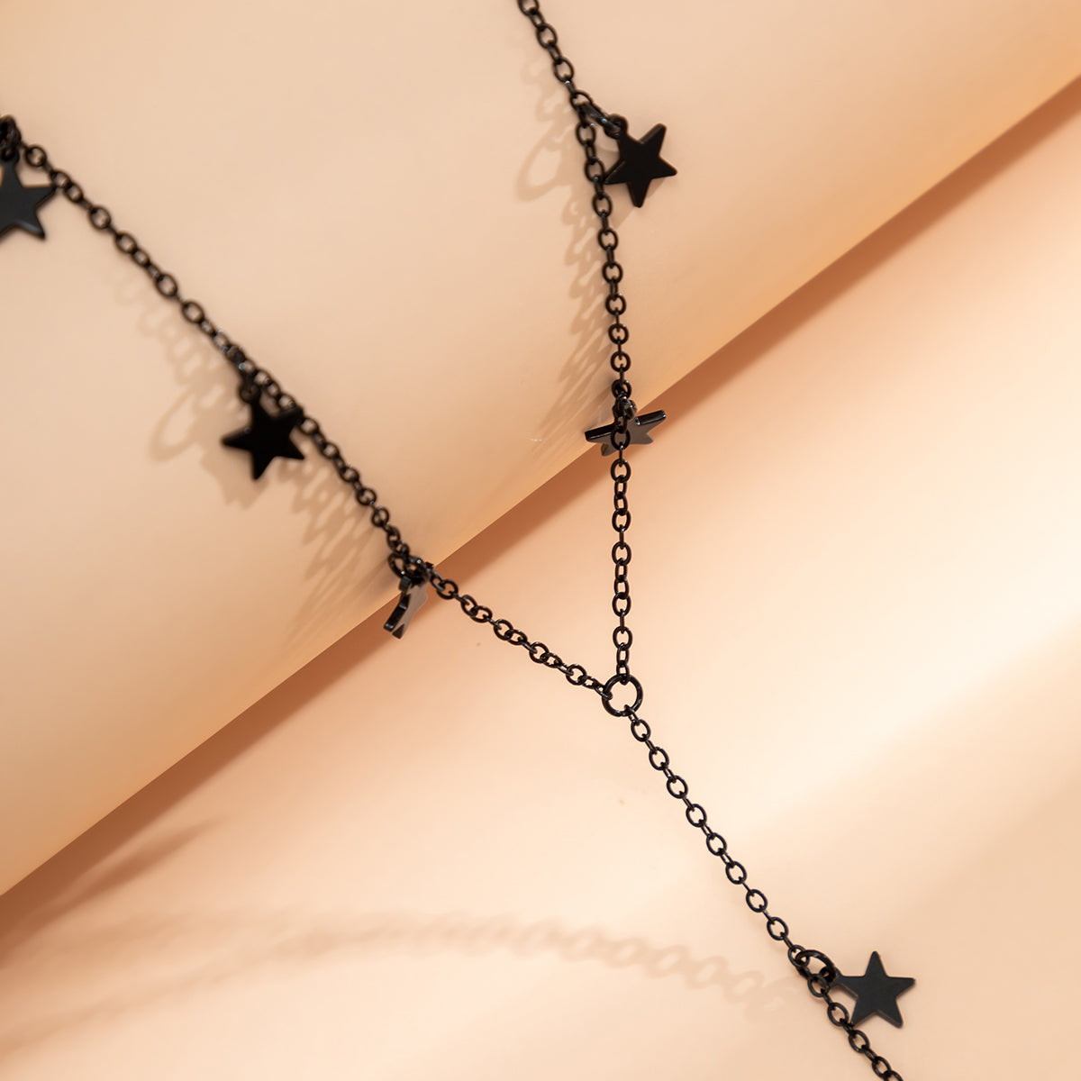 Black Star Station Necklace, pendant necklace for women, elegant gift for her, lifestyle look