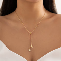 18K Gold-Plated Star Tassel Necklace