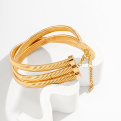 18K Gold-Plated Herringbone Layered Choker