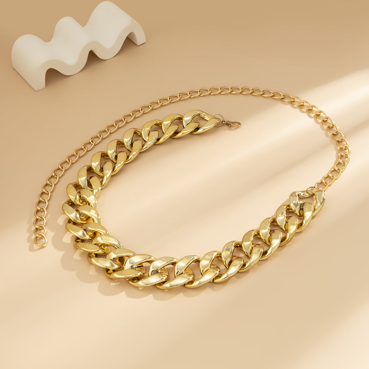 18K Gold-Plated Curb Chain Waist Belt