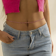 Red Acrylic & Silver-Plated Star Waist Chain