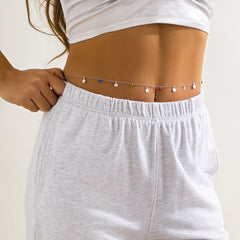 Cubic Zirconia & Silver-Plated Flower Waist Chain