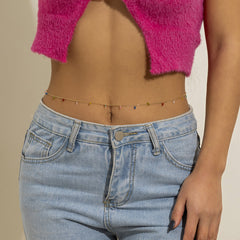 Crystal & 18K Gold-Plated Multicolor Waist Chain