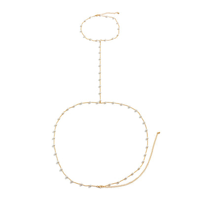 Pearl and 18K Gold-Plated Neck-To-Waist Chain, everyday style, styled look