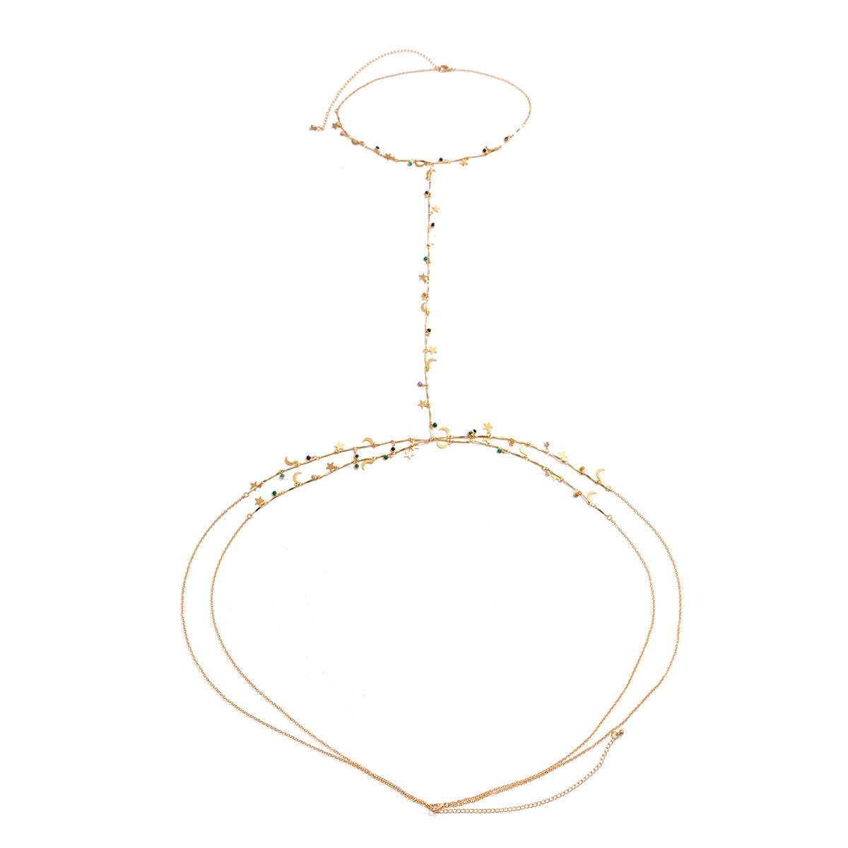 18K Gold-Plated Celestial Neck-To-Waist Layered Chain