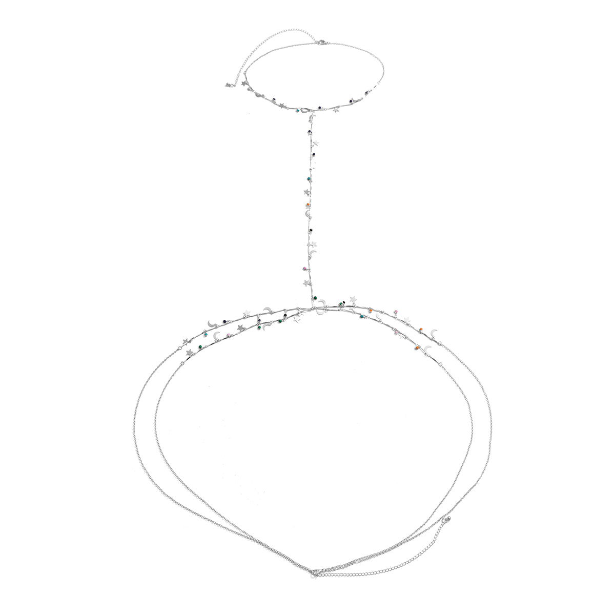 Silver-Plated Celestial Neck-To-Waist Layered Chain