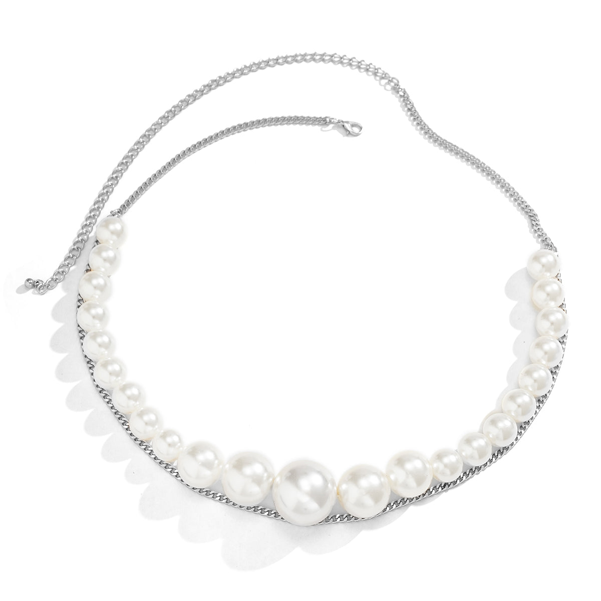 Pearl & Silver-Plated Layered Waist Chain