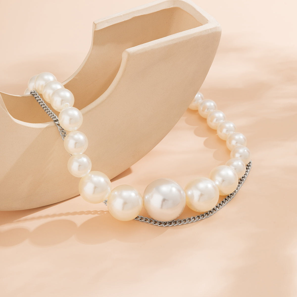 Pearl & Silver-Plated Layered Waist Chain