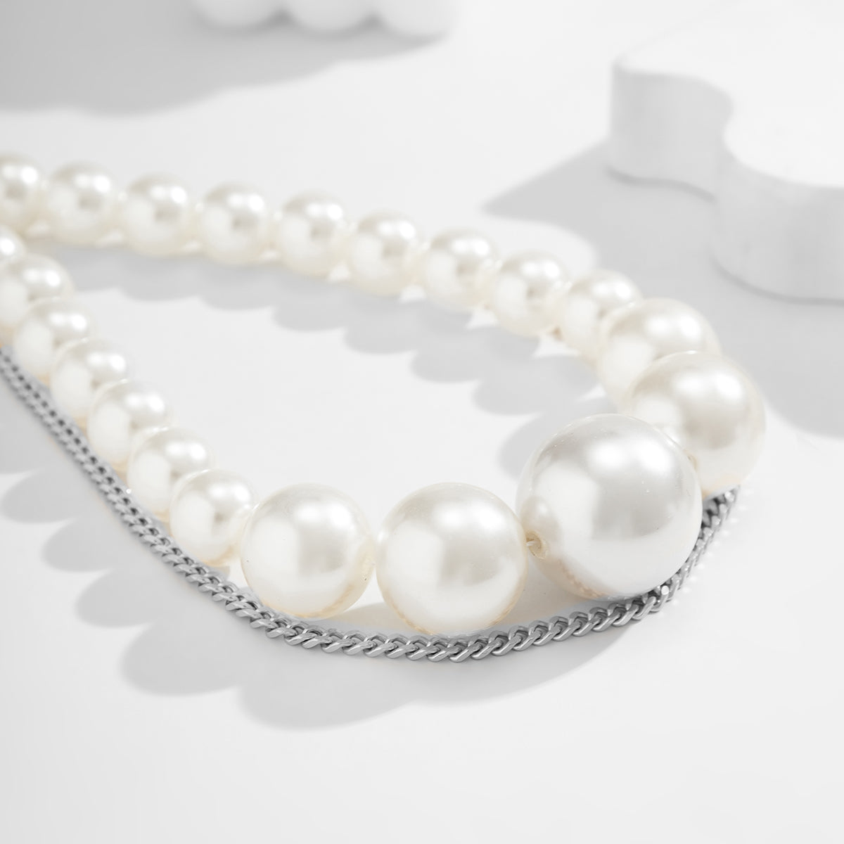 Pearl & Silver-Plated Layered Waist Chain