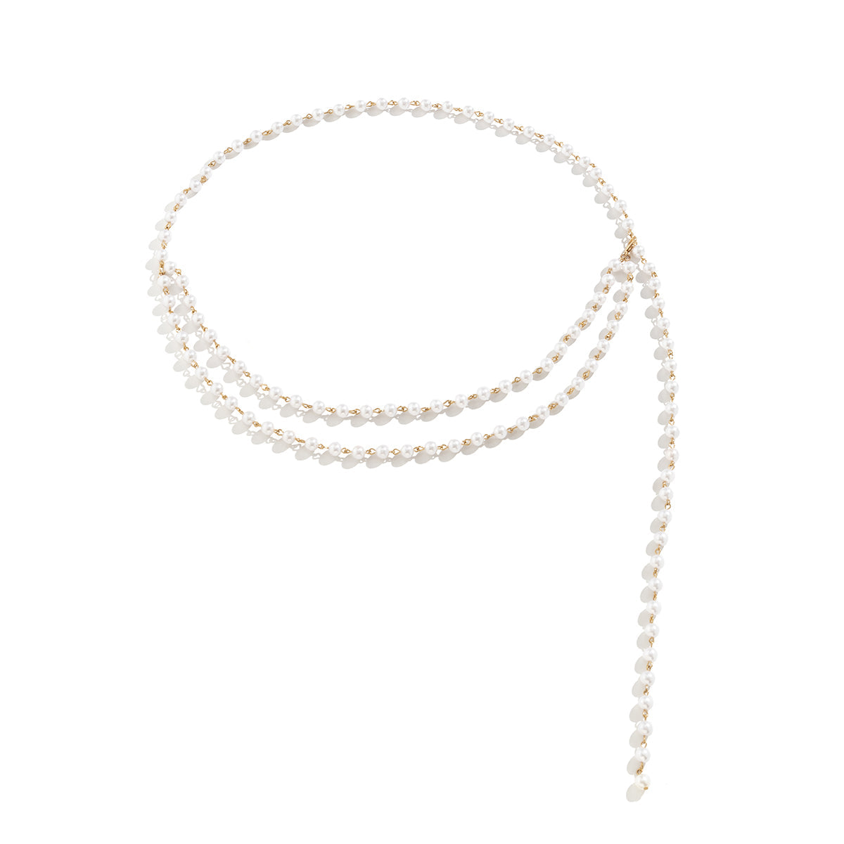 Pearl & 18K Gold-Plated Drop Layered Waist Chain