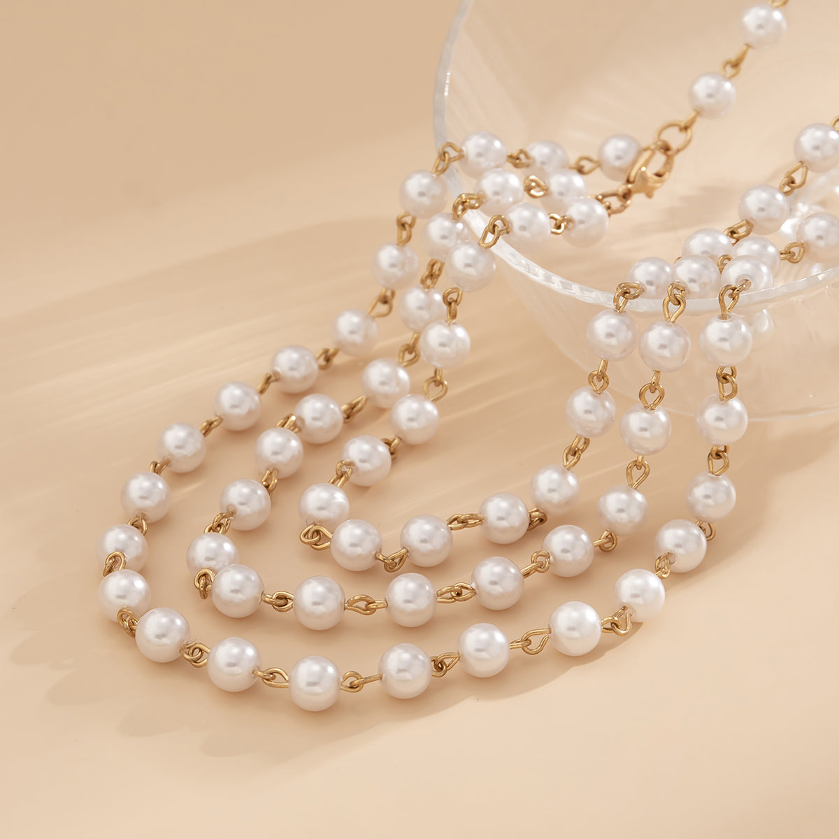 Pearl & 18K Gold-Plated Drop Layered Waist Chain