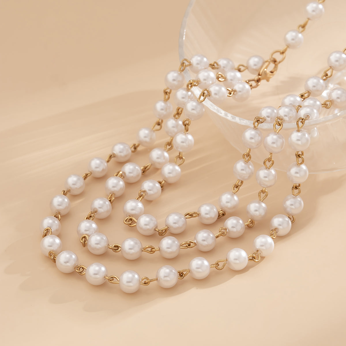 Pearl and 18K Gold-Plated Drop Layered Waist Chain, gold pendant necklace for women, everyday style, lifestyle look