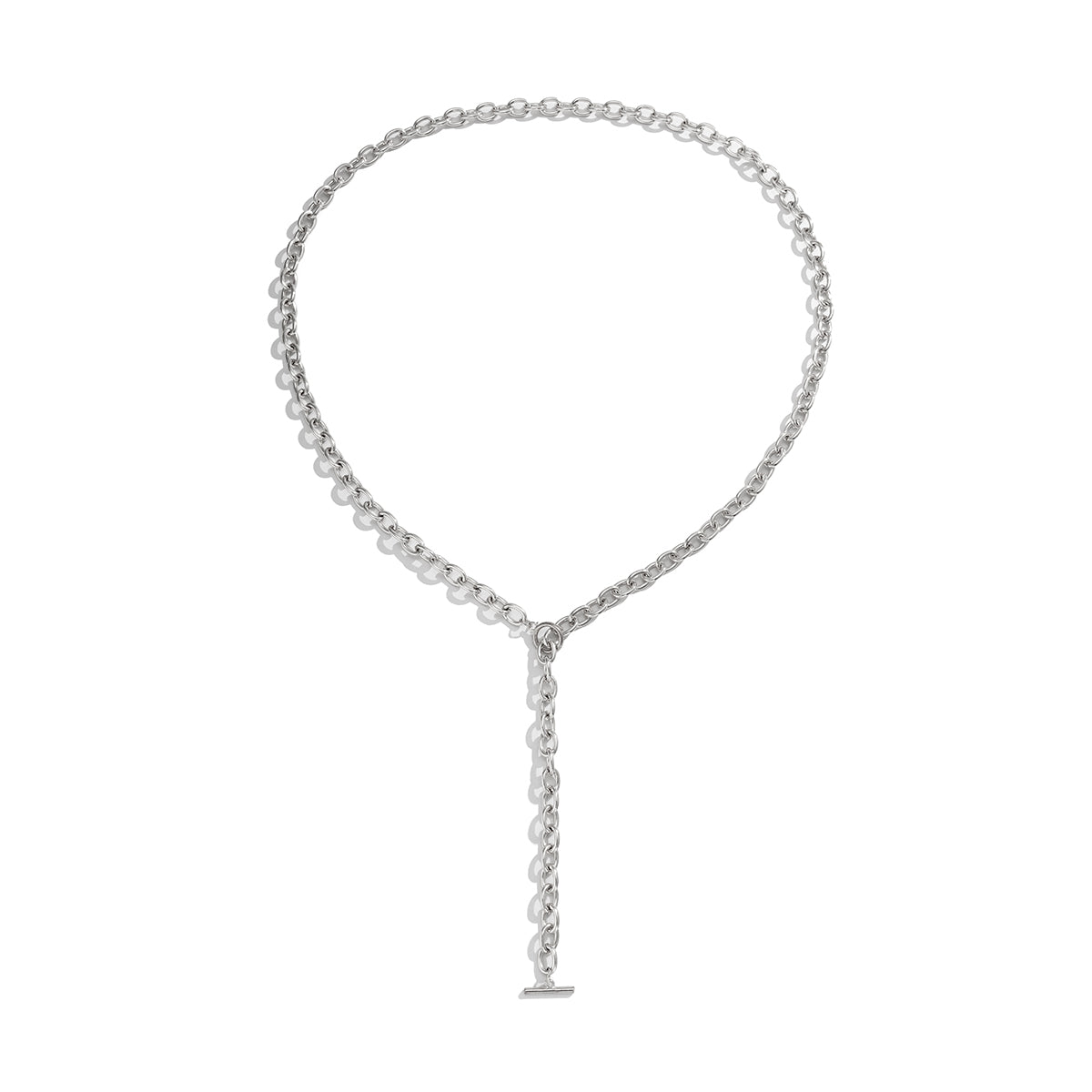 Silver-Plated Cable Toggle Waist Chain
