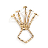 18K Gold-Plated Skeleton Hand Wrist-To-Ring Bracelet