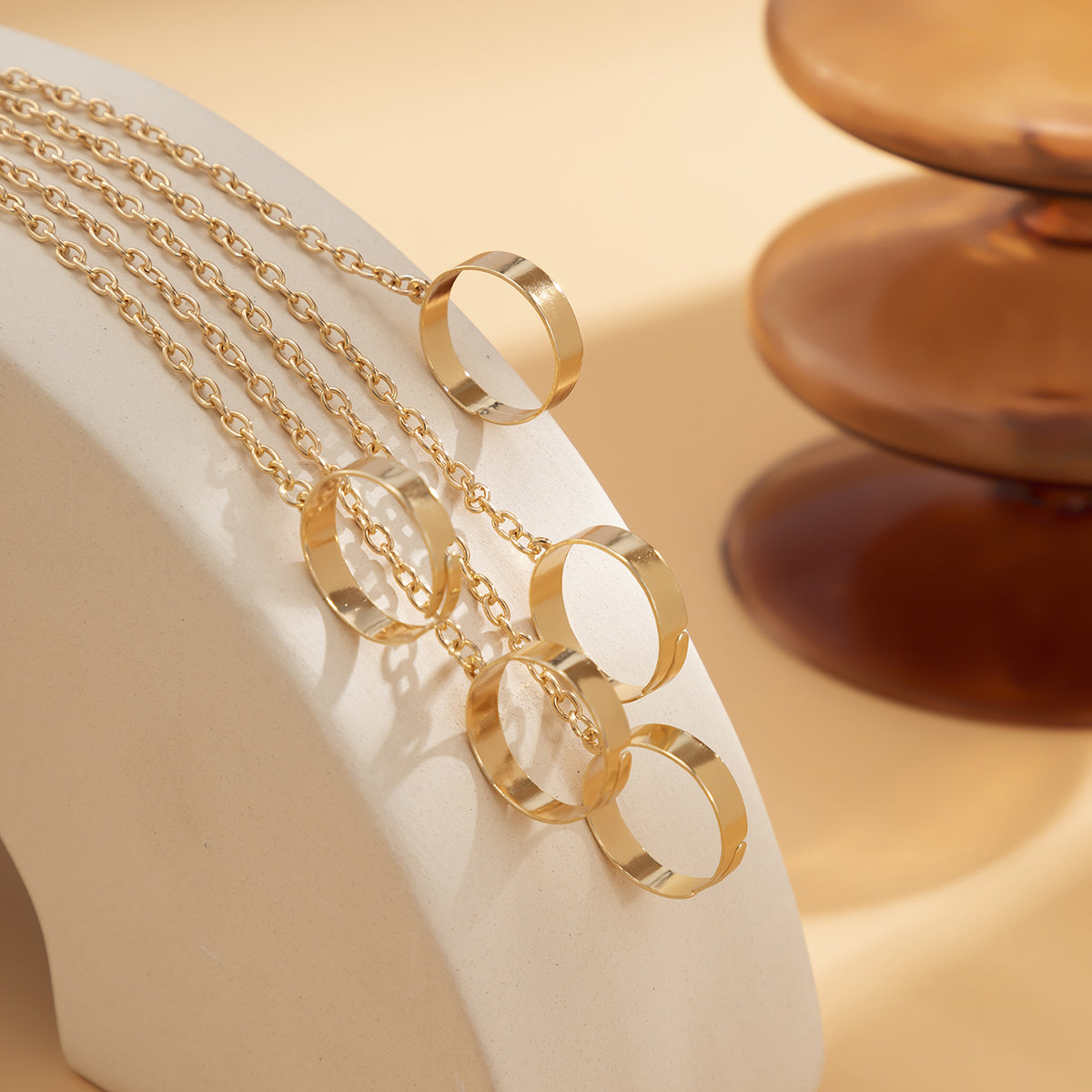18K Gold-Plated Five-Finger Wrist-To-Ring Bracelet, gold bracelet for women, elegant gift for her, lifestyle look