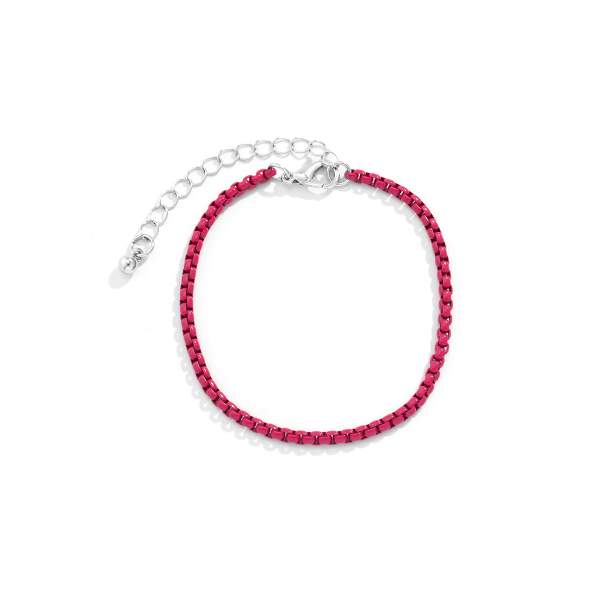 Red Enamel Popcorn Chain Bracelet, bracelet for women, elegant gift for her, detail close-up