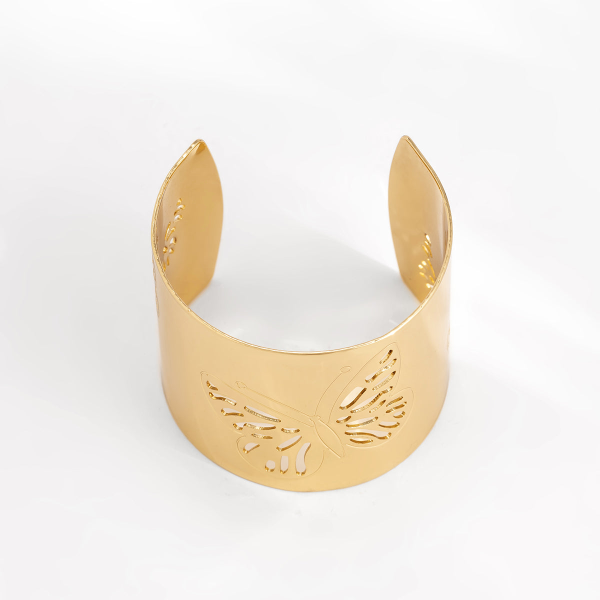 18K Gold-Plated Openwork Butterfly Cuff