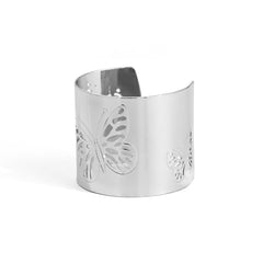 Silver-Plated Openwork Butterfly Cuff Bracelet