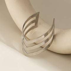 Silver-Plated Layered Arrow Cuff