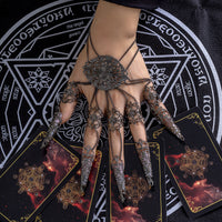 Black Filigree Full Hand Wrist-to-Ring Bracelet