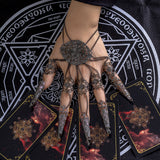 Black Filigree Full Hand Wrist-to-Ring Bracelet