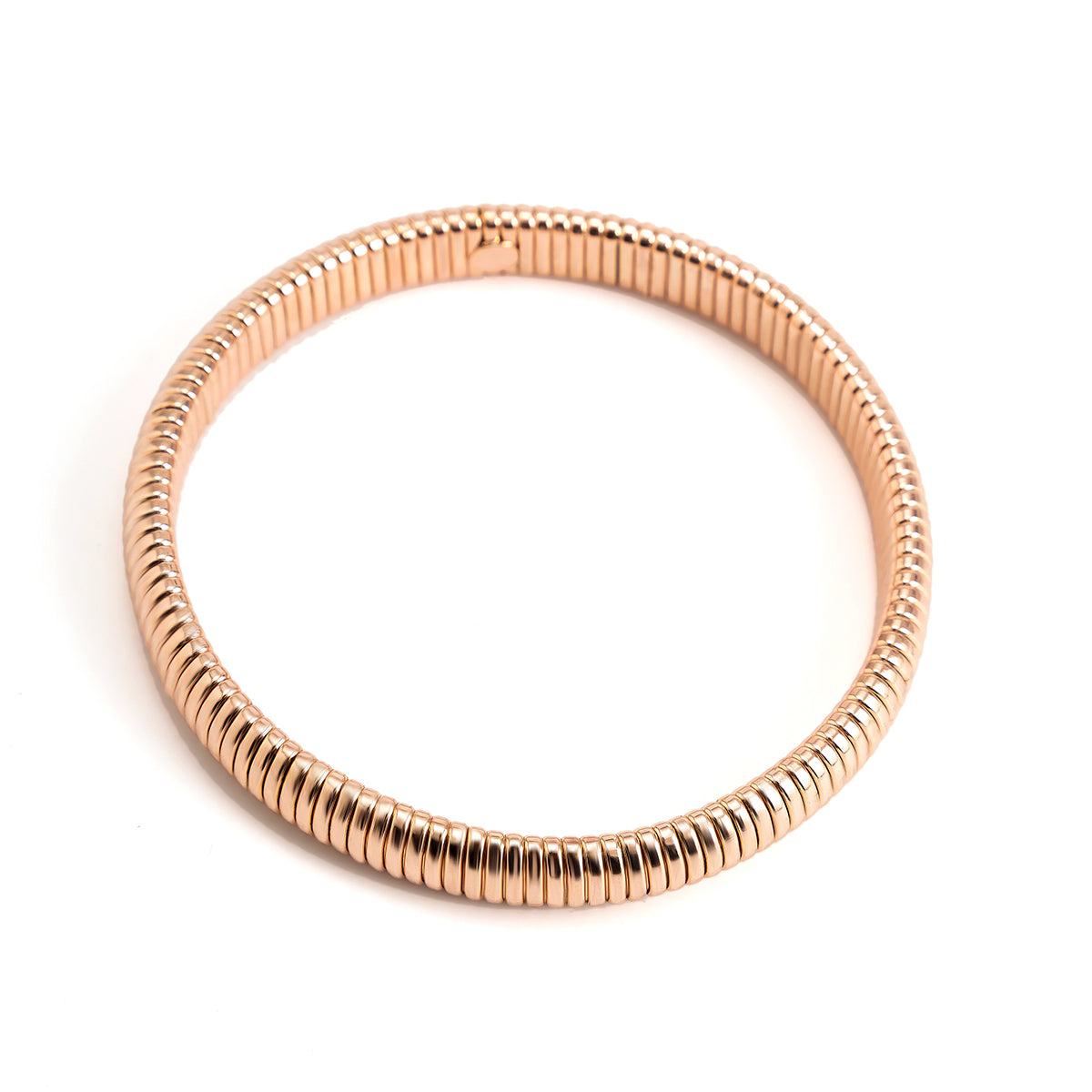 18K Rose Gold-Plated Herringbone Bangle, rose gold bangle bracelet, everyday style, lifestyle look