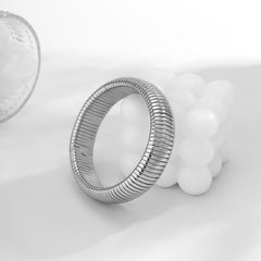 Silver-Plated Herringbone Bangle