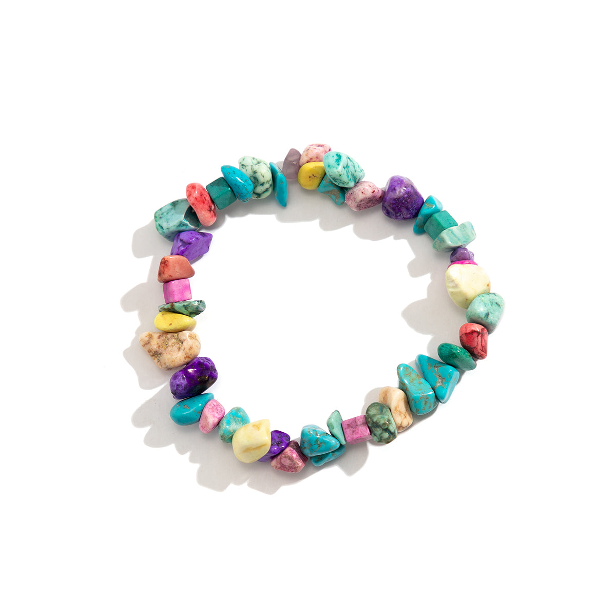 Blue & Purple Turquoise Beaded Stretch Bracelet