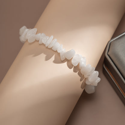 White Quartz Stretch Bracelet, bracelet for women, dainty minimalist design, styled look