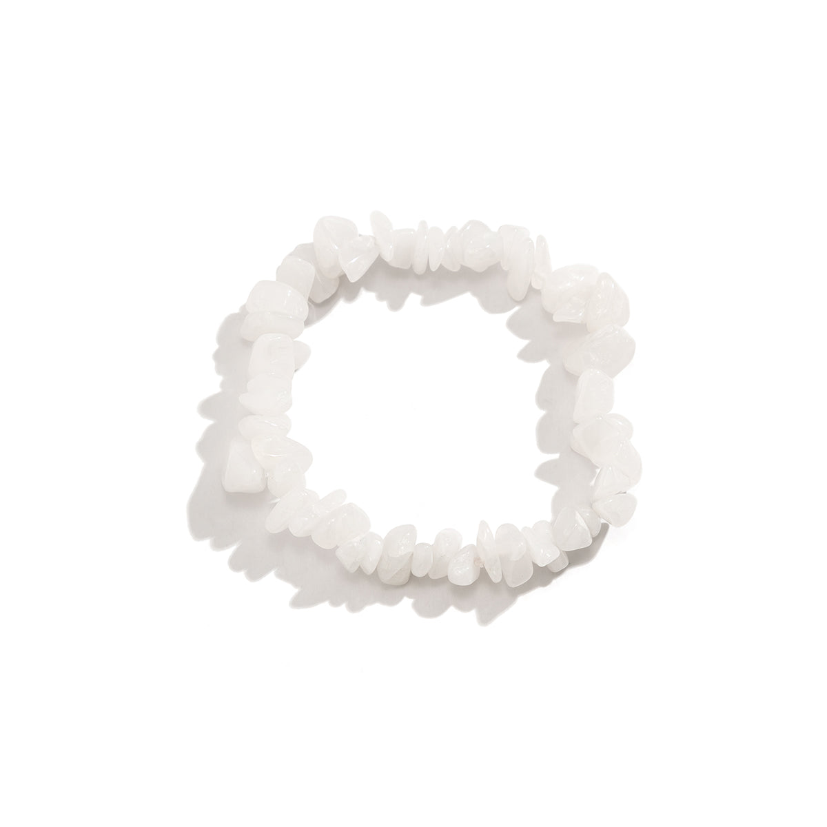 White Quartz Stretch Bracelet, bracelet for women, dainty minimalist design, side view