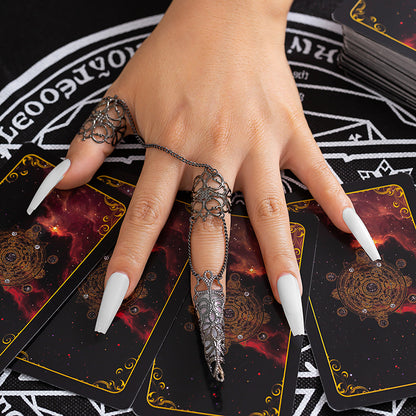 Black Filigree Triple-Finger Ring, statement rings for women, elegant gift for her, lifestyle look