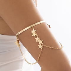 18K Gold-Plated Star-Tassel Arm Cuff