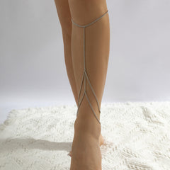 Silver-Plated Layered Leg Chain
