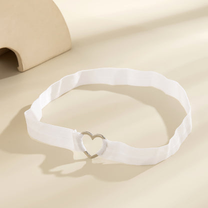 White Nylon and Silver-Plated Heart Garter, silver pendant necklace for women, botanical inspired, lifestyle look