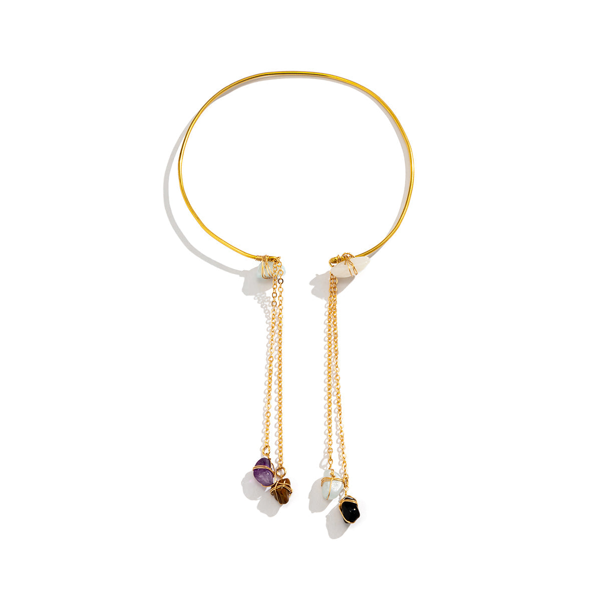 Quartz & 18K Gold-Plated Tassel Arm Cuff