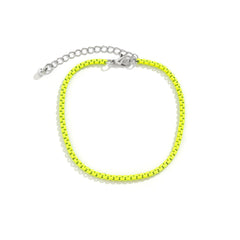 Fluorescent Green Enamel Popcorn Chain Anklet