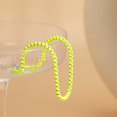 Fluorescent Green Enamel Popcorn Chain Anklet