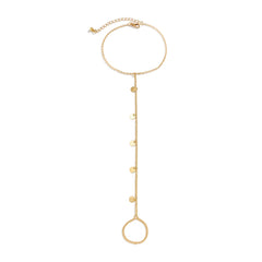 18K Gold-Plated Charm Ankle-To-Toe Anklet