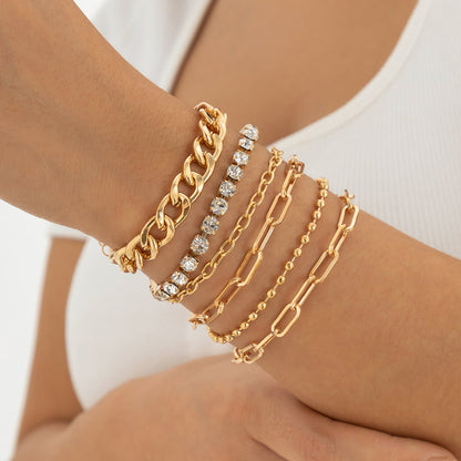 Cubic Zirconia and 18K Gold-Plated Tennis Bracelet Set, jewelry gift sets for women, detail close-up
