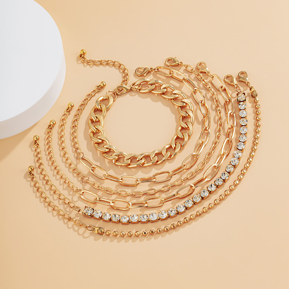 Cubic Zirconia and 18K Gold-Plated Tennis Bracelet Set, jewelry gift sets for women, dainty minimalist design, styled look