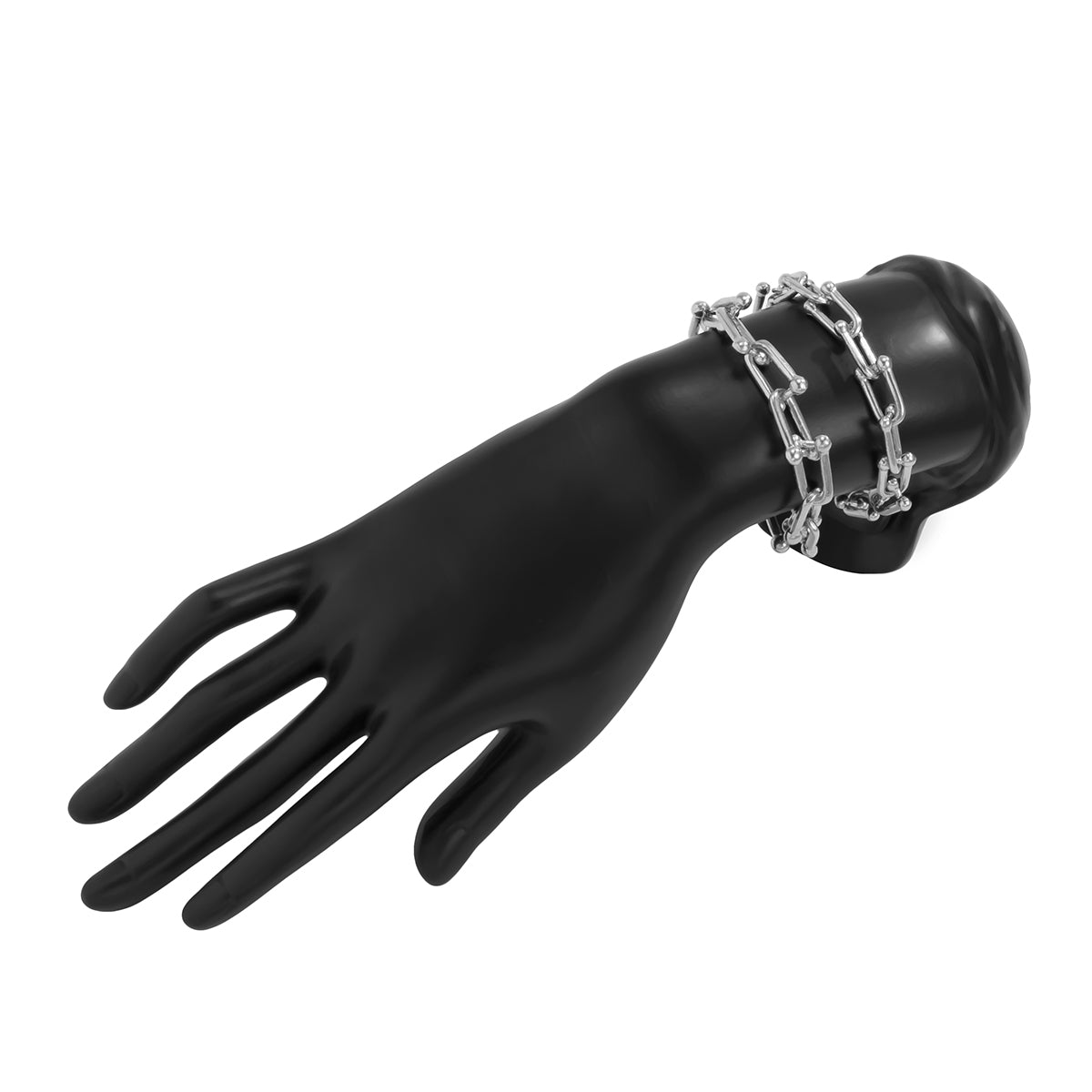 Silver-Plated Vachette Chain Bracelet Set