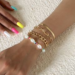 Multicolor Howlite & Pearl Beaded Stretch Bracelet Set